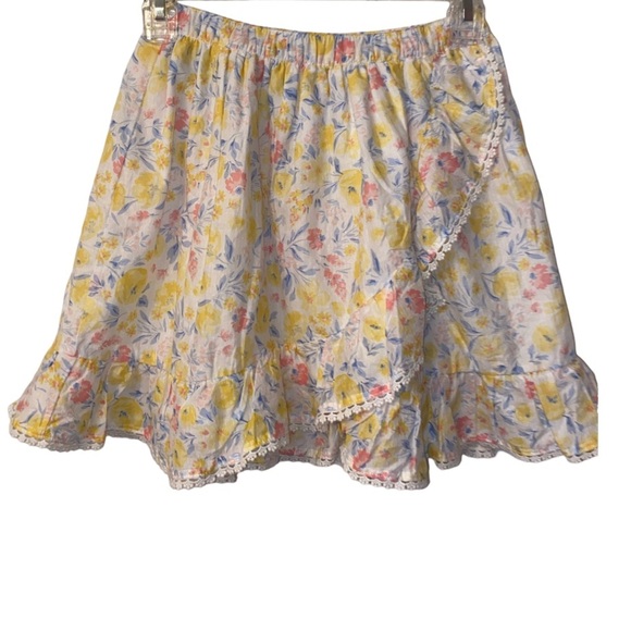 Tommy Bahama Girls Floral Lined Skirt Lined-White, Yellow, Pink, & Blue Size 8 - Picture 1 of 5